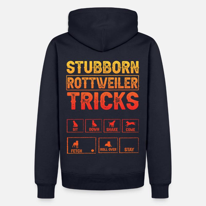 Stubborn Rottweiler Tricks - Männer Premium Bio Hoodie - Navy