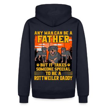 Rottweiler Papa - Sweat à capuche Premium bio Homme - bleu marine - Dos - Nico (187cm)