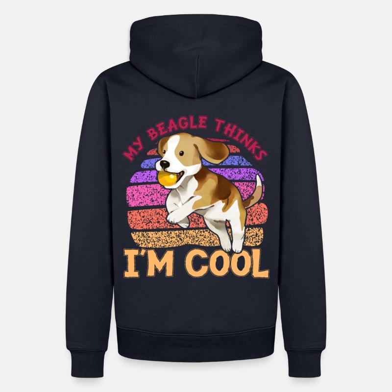 My Beagle thinks I'm cool - Männer Premium Bio Hoodie - Navy