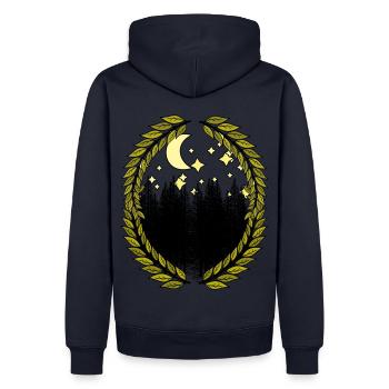 Wilderness Nature Stars Ciel étoilé Forêt Sapins - Sweat à capuche Premium bio Homme - bleu marine - Dos - Nico (187cm)