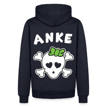 Pirate Anke Design pour les filles et les femmes - Sweat à capuche Premium bio Homme - bleu marine - Dos - Nico (187cm)