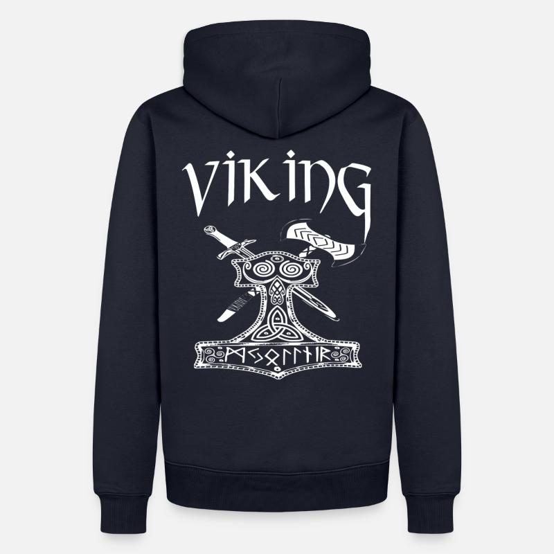 viking - Sweat à capuche Premium bio Homme - bleu marine