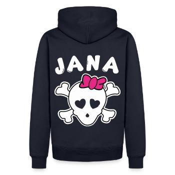 Jana Design pour les filles et les femmes - Sweat à capuche Premium bio Homme - bleu marine - Dos - Nico (187cm)
