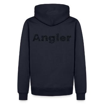 Leidenschaftliches Angeln - Männer Premium Bio Hoodie - Navy - Hinten - Nico (187cm)