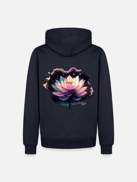 Schwarzer Lotus - Männer Premium Bio Hoodie - Navy