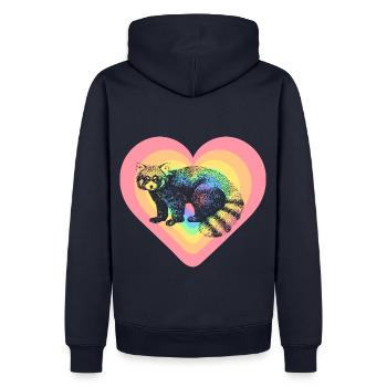 Roter Panda - Männer Premium Bio Hoodie - Navy - Hinten - Nico (187cm)