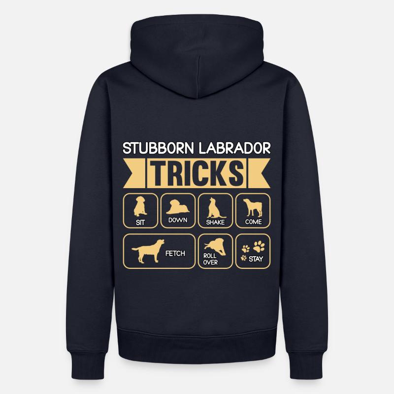 Stubborn labrador tricks - Männer Premium Bio Hoodie - Navy