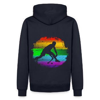 Hockey - Sweat à capuche Premium bio Homme - bleu marine - Dos - Nico (187cm)