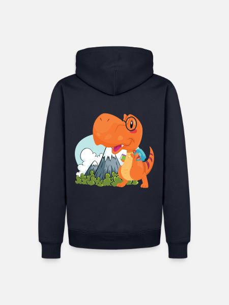 cooler lustiger nerd Dino - Männer Premium Bio Hoodie - Navy