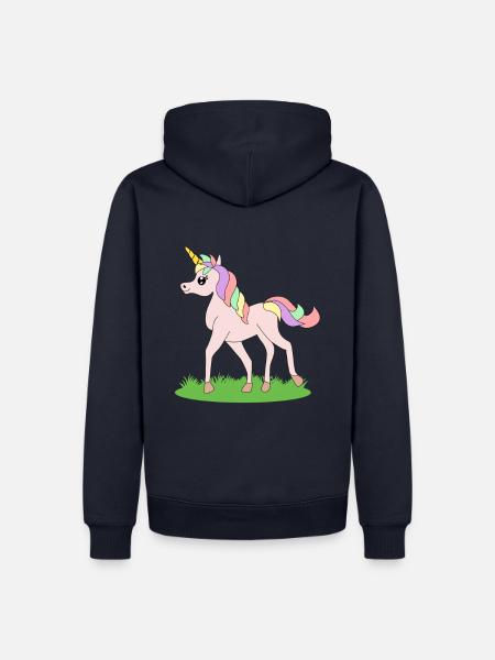 Einhorn Fantasie Pferd Geschenkidee - Männer Premium Bio Hoodie - Navy