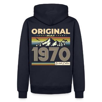 Original 1970 Millésime 1970 54e anniversaire 1970 - Sweat à capuche Premium bio Homme - bleu marine - Dos - Nico (187cm)