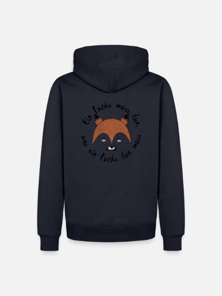 Ein Fuchs muss tun, Füchse, Beginner - Männer Premium Bio Hoodie - Navy