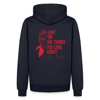 Ruth Bader Ginsburg Juge de la Cour RBG LGBT I dissidence - Sweat à capuche Premium bio Homme - bleu marine - Dos - Nico (187cm)