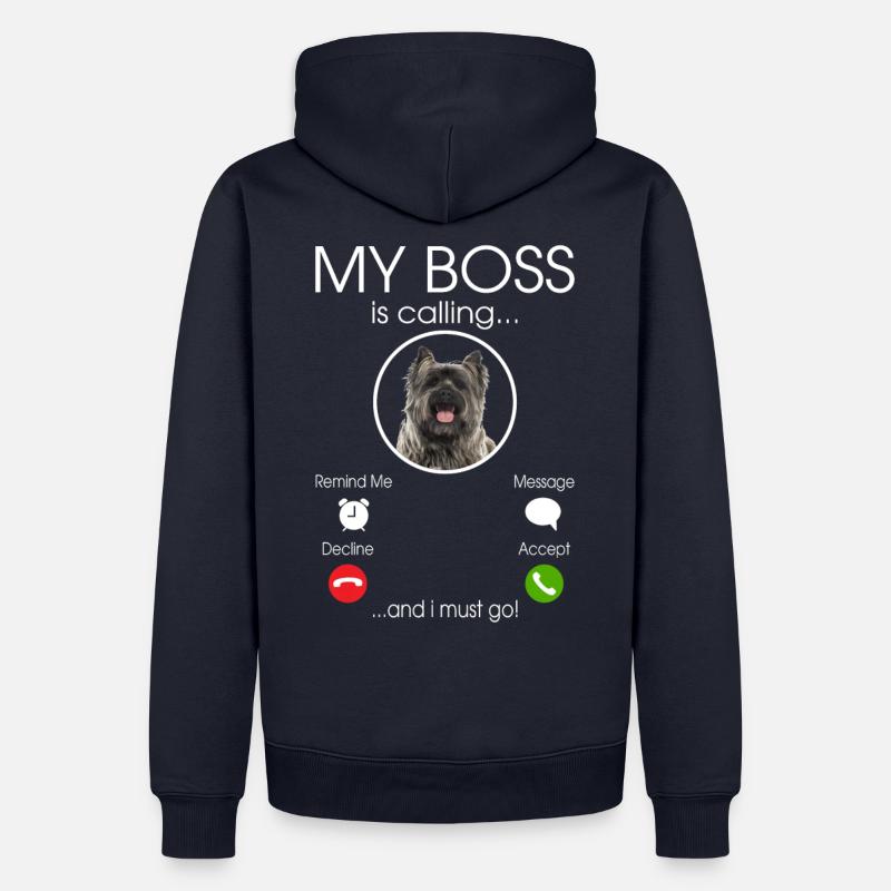 Cairn Terrier my Boss - Sweat à capuche Premium bio Homme - bleu marine