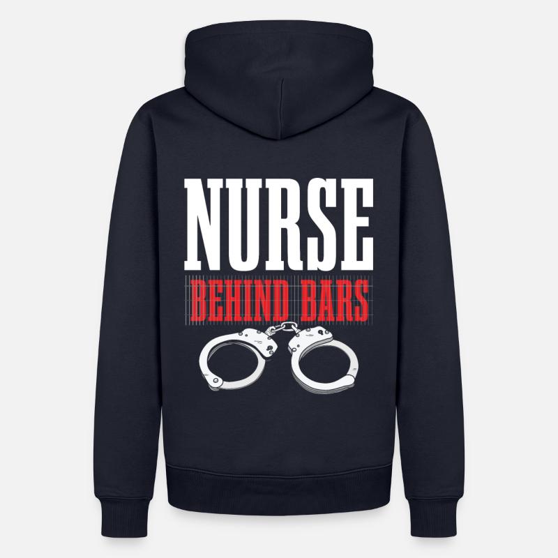 Krankenschwester Hinter Gittern Für Lustige - Männer Premium Bio Hoodie - Navy