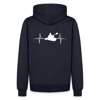 Kayak d’eau vive canoë à pagaie - Sweat à capuche Premium bio Homme - bleu marine - Dos - Nico (187cm)