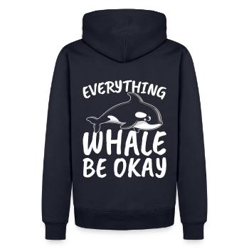 Everything Whale Be Okay for All Whale Lover and - Men’s Premium Organic Hoodie - navy - Back - Nico (187cm)