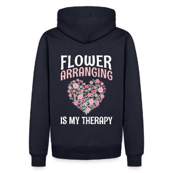 Binding flowers Is My Therapy - Men’s Premium Organic Hoodie - navy - Back - Nico (187cm)