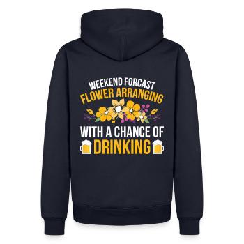 Weekend Forecast Flower Arrangements With Drinking Chance - Men’s Premium Organic Hoodie - navy - Back - Nico (187cm)