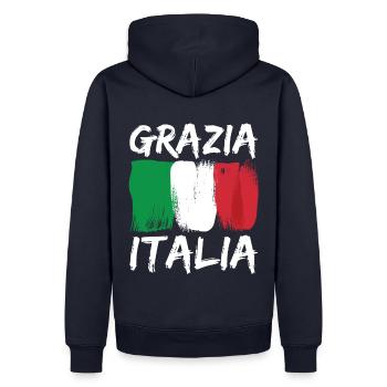 Italien-flaggen-designs Für Alle Stolzen Italiener - Männer Premium Bio Hoodie - Navy - Hinten - Nico (187cm)