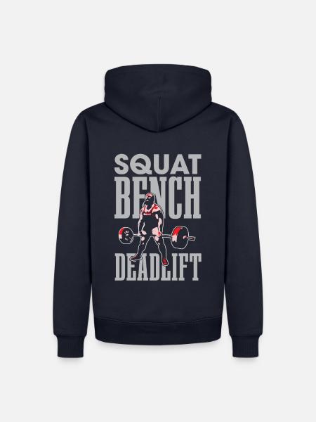 Squat Bench Kreuzheben Für Bodybuilder - Männer Premium Bio Hoodie - Navy