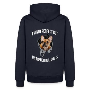 Mon Français Bulldog est parfait - Sweat à capuche Premium bio Homme - bleu marine - Dos - Nico (187cm)