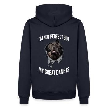 My Great Dane est parfait pour tout le monde - Sweat à capuche Premium bio Homme - bleu marine - Dos - Nico (187cm)