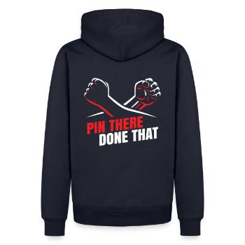Pin There Done That Für Arm Wrestling Fan - Männer Premium Bio Hoodie - Navy - Hinten - Nico (187cm)