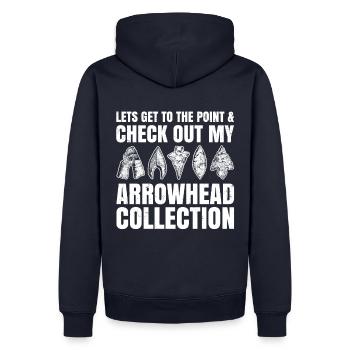 Let's get down to business looking at arrowheads - Men’s Premium Organic Hoodie - navy - Back - Nico (187cm)