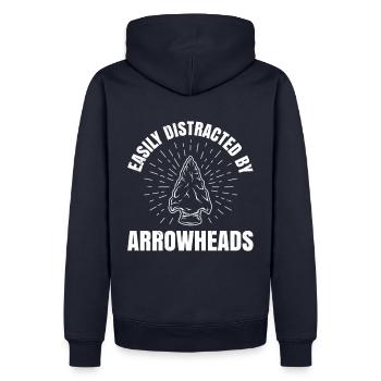 Leicht Ablenkbar Durch Pfeilspitzen Für - Männer Premium Bio Hoodie - Navy - Hinten - Nico (187cm)