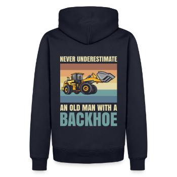 Unterschätzen Sie Niemals Einen Alten Mann Mit - Männer Premium Bio Hoodie - Navy - Hinten - Nico (187cm)