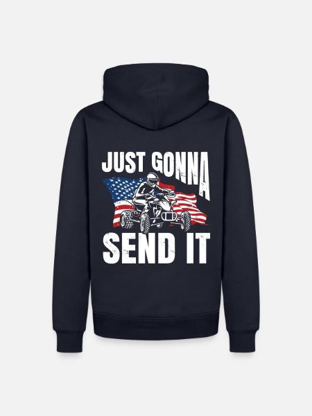 Ich Schicke Es Einfach Für Alle Quad Racer Fans - Männer Premium Bio Hoodie - Navy