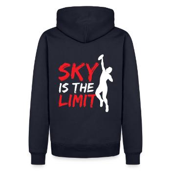 The sky is the limit for Frisbee fans - Men’s Premium Organic Hoodie - navy - Back - Nico (187cm)