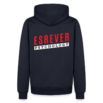 Esrever Psychologie pour les psychologues - Sweat à capuche Premium bio Homme - bleu marine - Dos - Nico (187cm)