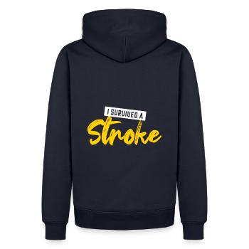 J’ai survécu à un accident vasculaire cérébral pour tout le monde - Sweat à capuche Premium bio Homme - bleu marine - Dos - Nico (187cm)