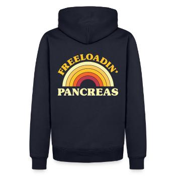 Freeloadin Pancreas Awareness For Supporters - Men’s Premium Organic Hoodie - navy - Back - Nico (187cm)