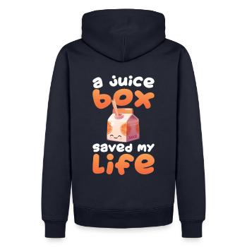 A juice box has killed my supporter - Men’s Premium Organic Hoodie - navy - Back - Nico (187cm)