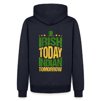 Irlandais aujourd’hui Indien demain Mélange de cultures - Sweat à capuche Premium bio Homme - bleu marine - Dos - Nico (187cm)