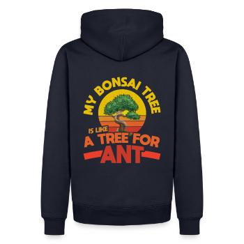 Mon bonsaï est comme un arbre pour fourmis - Sweat à capuche Premium bio Homme - bleu marine - Dos - Nico (187cm)