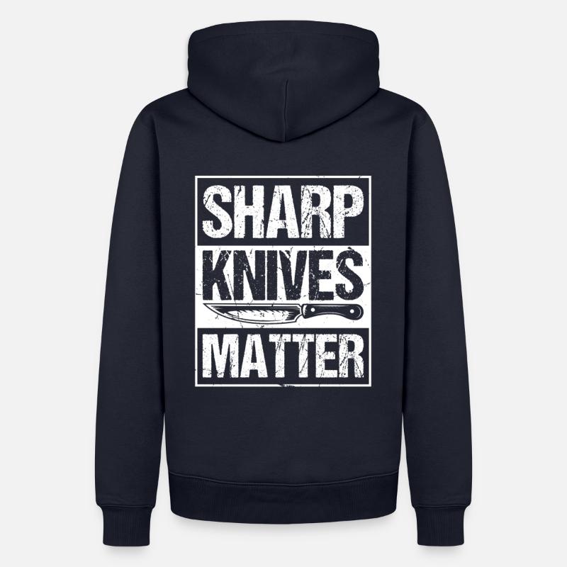 Scharfe Messer Sind Wichtig - Männer Premium Bio Hoodie - Navy
