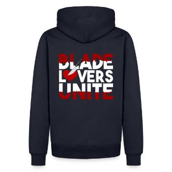 Blade Lover Unite - Sweat à capuche Premium bio Homme - bleu marine - Dos - Nico (187cm)