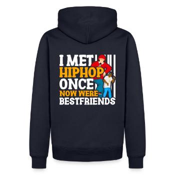 Ich Habe Hip Hop Einmal Getroffen, Jetzt Sind Wir - Männer Premium Bio Hoodie - Navy - Hinten - Nico (187cm)