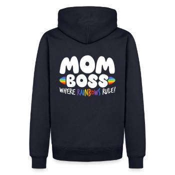 Mama Chefkoch Wo Regenbögen Regieren - Männer Premium Bio Hoodie - Navy - Hinten - Nico (187cm)