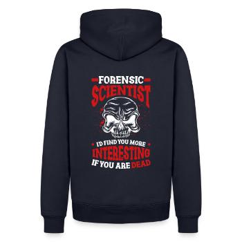 médecin légiste Je vous trouverais plus intéressant, - Sweat à capuche Premium bio Homme - bleu marine - Dos - Nico (187cm)