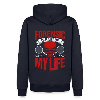La médecine légale fait partie de ma vie - Sweat à capuche Premium bio Homme - bleu marine - Dos - Nico (187cm)