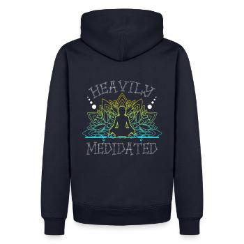 Stark Medidiert - Männer Premium Bio Hoodie - Navy - Hinten - Nico (187cm)