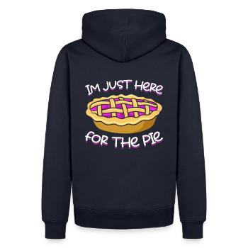 Ich Bin Nur Wegen Des Kuchens Hier - Männer Premium Bio Hoodie - Navy - Hinten - Nico (187cm)