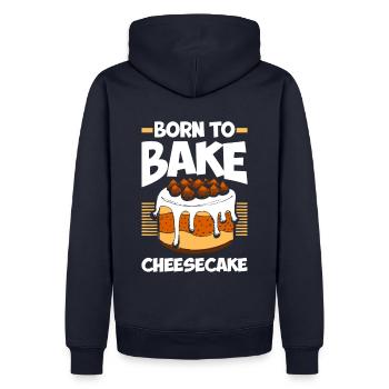 Born To Bake Cheesecake Für Alle Kuchen- Und - Männer Premium Bio Hoodie - Navy - Hinten - Nico (187cm)
