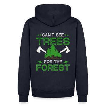 Vous ne pouvez pas voir la forêt pour les arbres - Sweat à capuche Premium bio Homme - bleu marine - Dos - Nico (187cm)