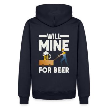 Will Mine Für Bier - Männer Premium Bio Hoodie - Navy - Hinten - Nico (187cm)